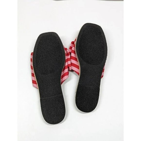 Kate Spade Women's Caliana Pink Red Striped Bow Flat Sandals Size 5.5 MSRP $138 - Picture 8 of 11